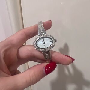 Anne Klein Silver Women's Watch with Crystal Accents